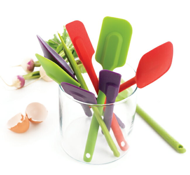 法國mastrad 窄版矽膠刮刀紅、綠、紫