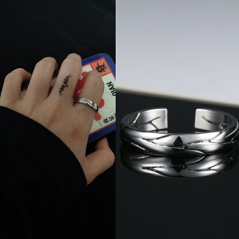 開口戒指鈦鋼不掉色潮男士食指戒女生小眾設計時尚個性扳指環指虎