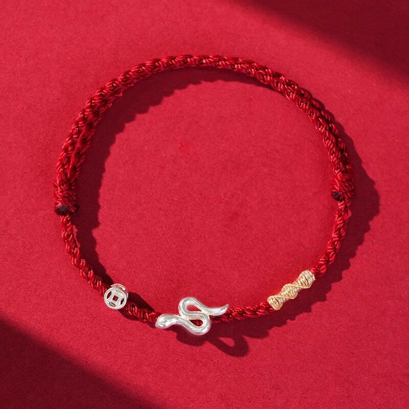 現貨+預購 編織手鍊手工手繩女手珠平安擋煞防小人轉運淨化招財開運-靈蛇純銀錢幣3色74kj19【獨家進口】【米蘭精品】