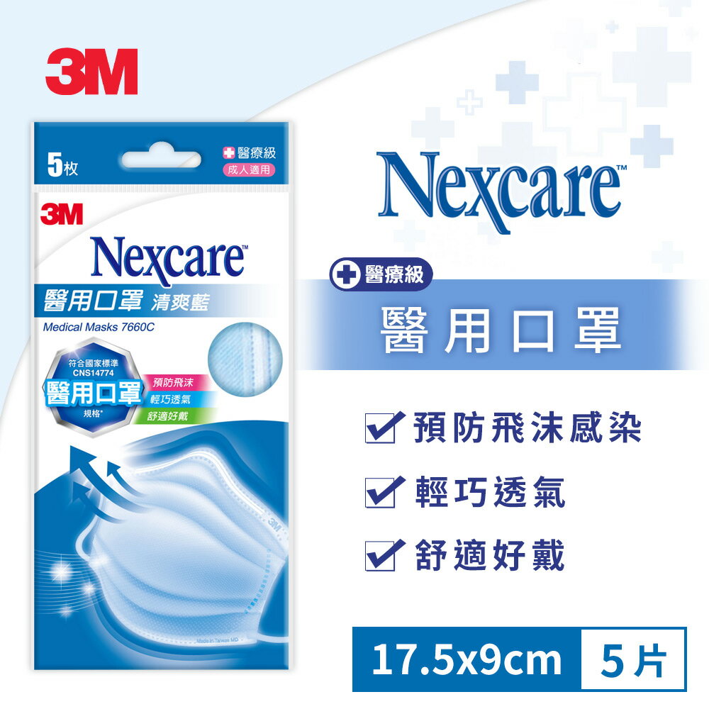 樂探特推好評店家推薦到3M Nexcare成人醫用口罩-粉藍(5片包)雙鋼印醫療口罩 7100309370就在3M品牌旗艦店推薦樂探特推好評店家