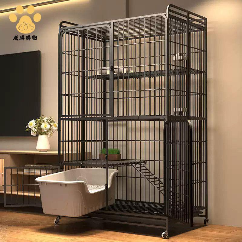 免運 貓籠子家用室內 超大自由空間帶廁所一體貓砂盆貓別墅 摺疊貓咪屋舍【WS9/28】