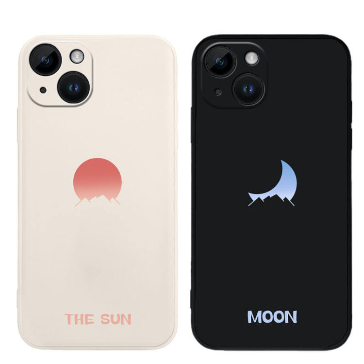 蘋果手機殼 手機殼 太陽月亮適用蘋果13PRO手機殼IPHONE14情侶XSMAX硅膠XR小眾11PRO