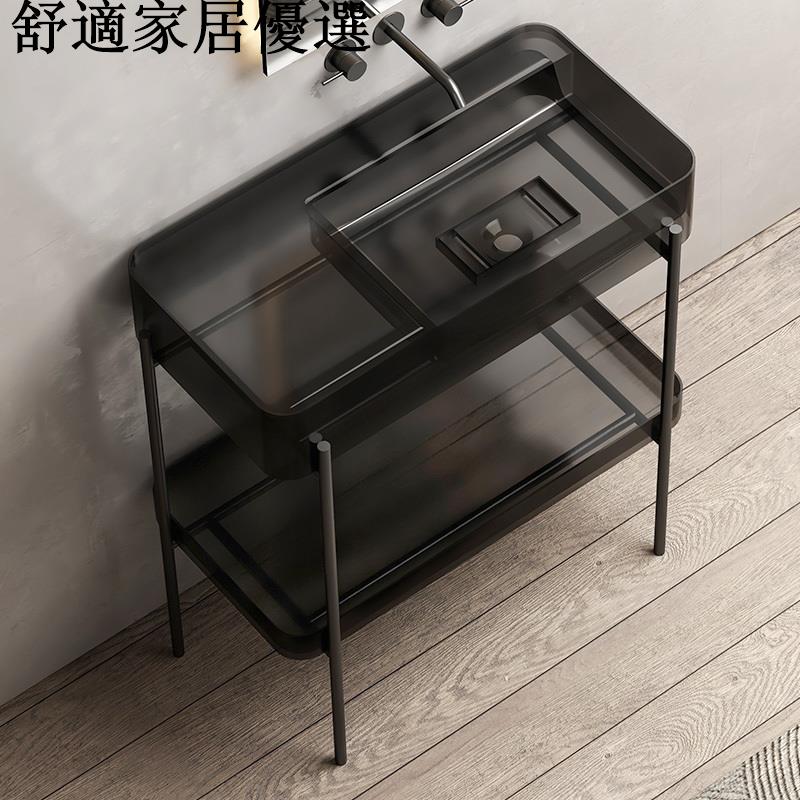 免運 破損包賠償 可開發票 透明樹脂浴室櫃盆可移動雙層洗手盆彩色家用洗漱臉盆