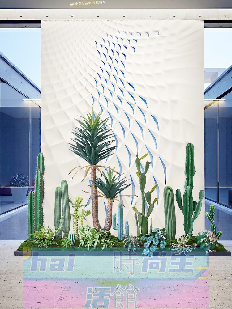免運 可開發票 模擬假綠植造景仙人掌龍血樹裝飾落地擺件熱帶植物室內外景觀造景