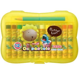 奶油獅 BLOP-12 12色粉蠟筆 (塑盒)/一箱12小盒入(定60) 小支 奶油獅粉腊筆