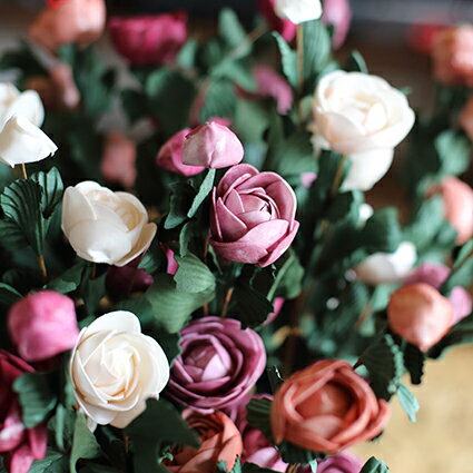 掬涵 法式玫瑰手工寫意花假花裝飾花復古花藝仿真花擺放