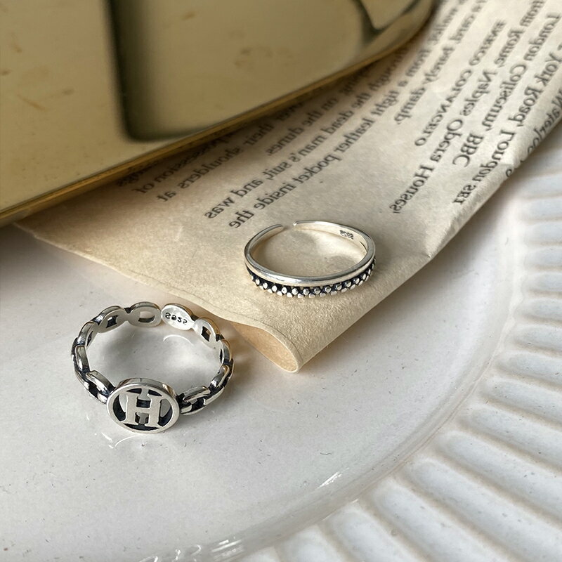 925純銀戒指女ins潮小眾設計感時尚復古冷淡風泰銀輕奢個性食指男 3