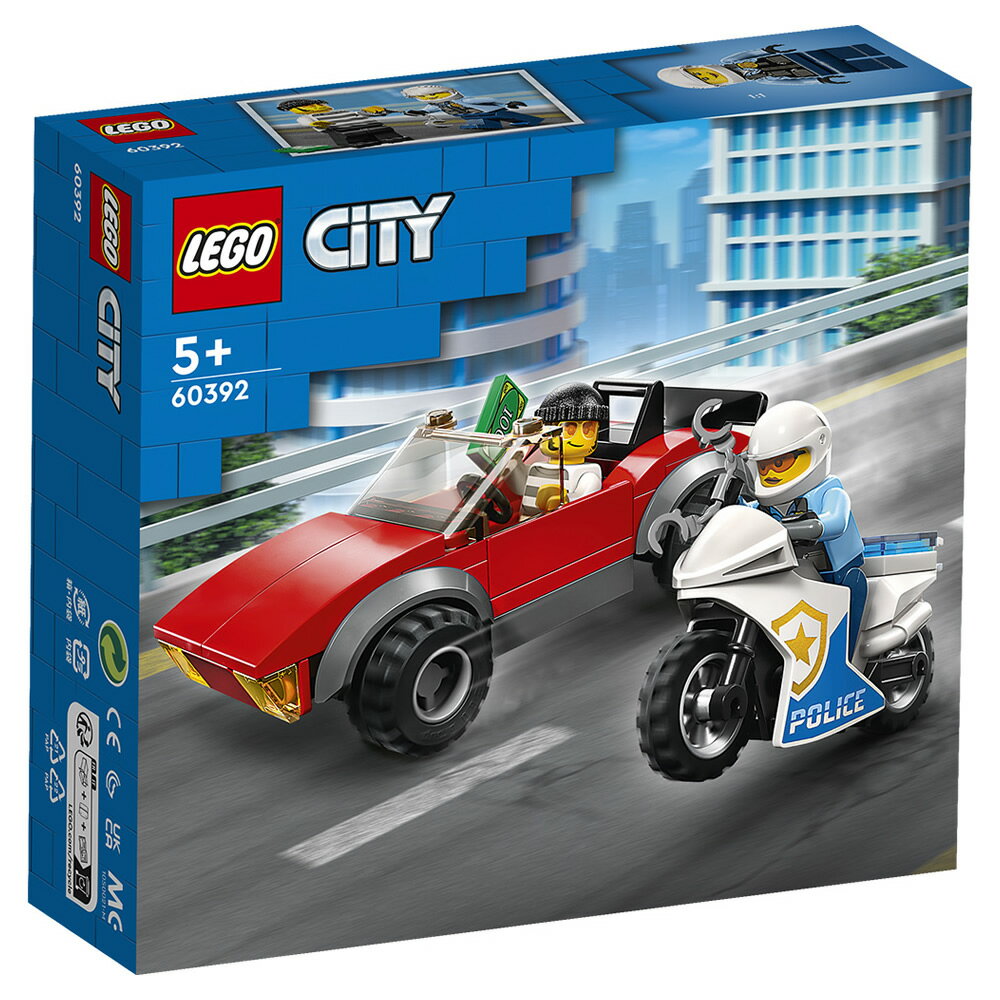 樂高LEGO 60392 City Police城市系列 警察摩托車飛車追逐