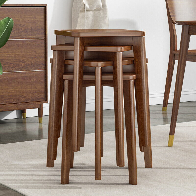 椅子 餐桌 凳子家用實木方凳板凳圓凳木凳椅子可疊放木頭簡約高凳坐凳餐桌凳