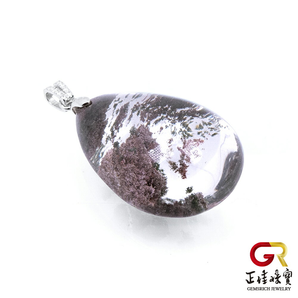 【正佳珠寶】綠幽靈 頂級冰種意象 14.6g 綠幽靈吊墜 幽靈幻象水晶｜925銀白K 2