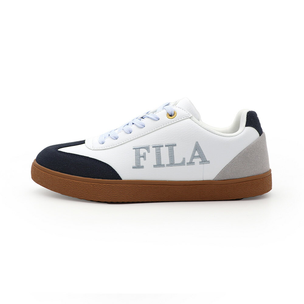 【全館滿額折】 FILA Emblem 白藍 麂皮 休閒 復古 板鞋 男款 B5825【新竹皇家1-C942Y-133】
