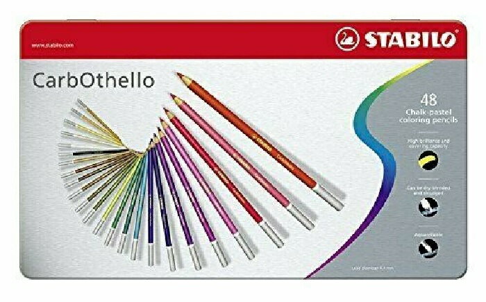 STABILO CarbOthello 水彩粉彩筆48色鐵盒 1448-6