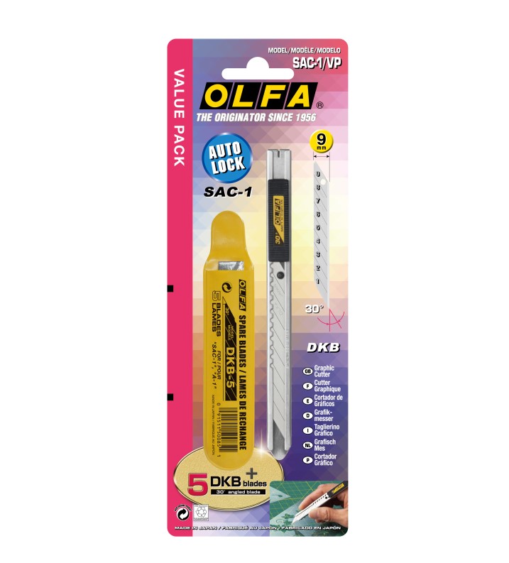 日本 OLFA 細工刀 SAC-1/VP 新型超值包（日本包裝型號141BS型）【APP滿額下單10%點數(單一帳號最高1000點)】9/30止