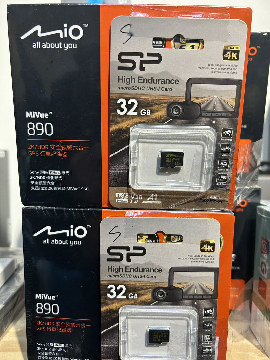 【現貨#出清#】Mio MiVue 890D(890+S60) 前後2K安全預警六合一 GPS雙鏡頭行車記錄器(送32G)