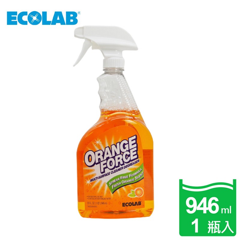 【安潔麗卡蝦拼王】Ecolab美國進口Orange Force橘勁 萬用除油清潔劑/任何表面適用