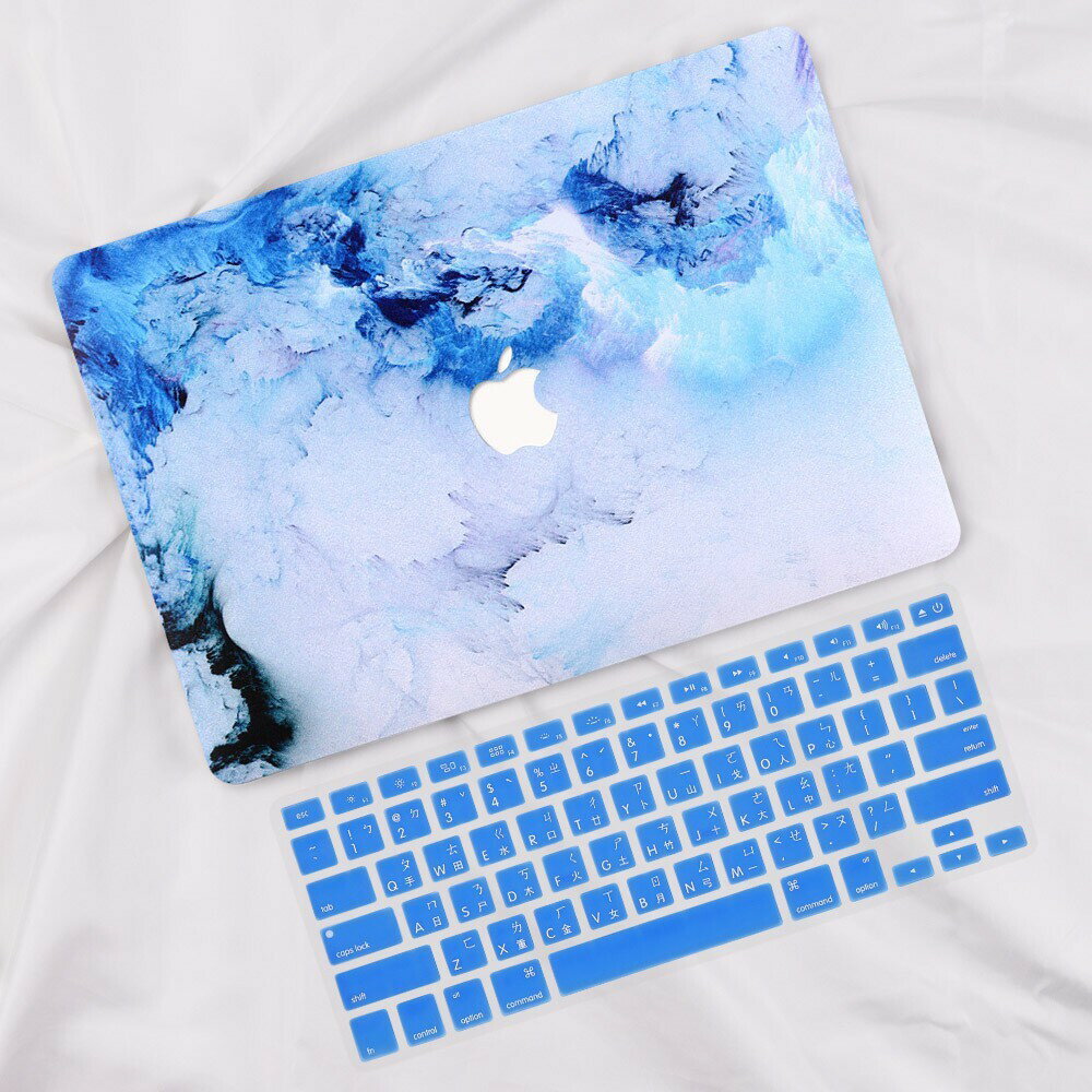 蘋果 MacBook Air 13 11吋 Pro 13 15 16 藍色風暴保護殼 筆電殼 列印殼 鏤空 送注音鍵盤膜