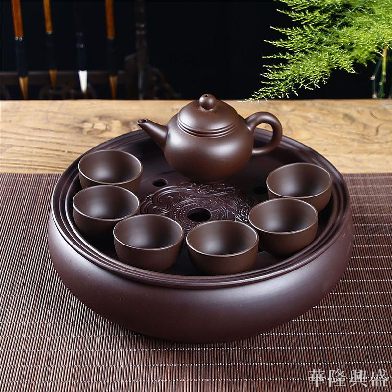 紫砂功夫茶具套裝家用小套簡約泡茶茶具陶瓷整套茶盤茶壺茶杯
