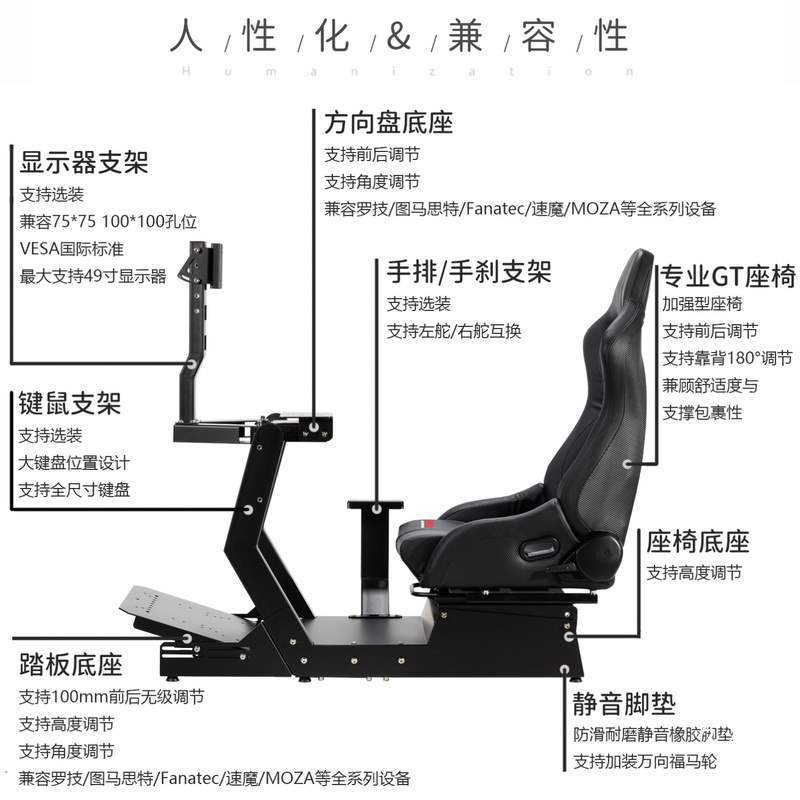 NS模擬器ZAPGT座艙圖馬支架賽車全套M全套裝置MO模擬器座椅賽車
