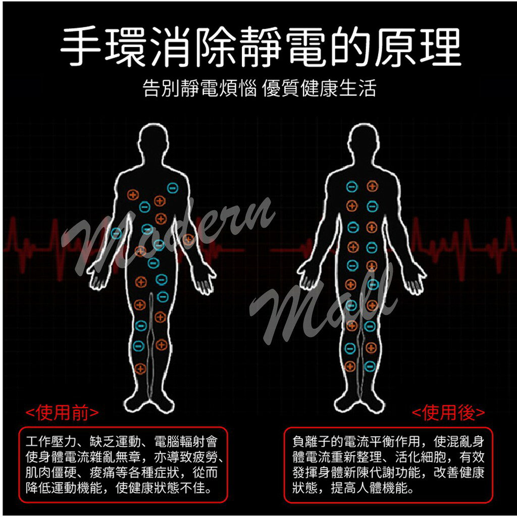 靜電手環【８環升級款 💎台灣現貨】防靜電手環 運動手環 抗靜電手環 除靜電手環 促進循環 改善睡眠 4
