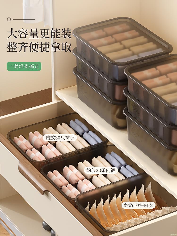內衣內褲收納盒宿舍裝襪子神器家用衣櫃貼身衣物分格三合一整理盒