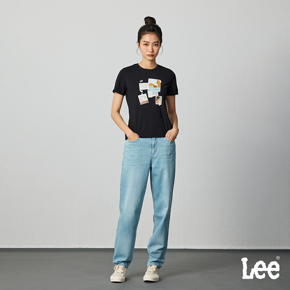 Lee 女款 411 涼感 白色皮牌 高腰舒適小直筒牛仔褲 Jade | Modern & Cooling