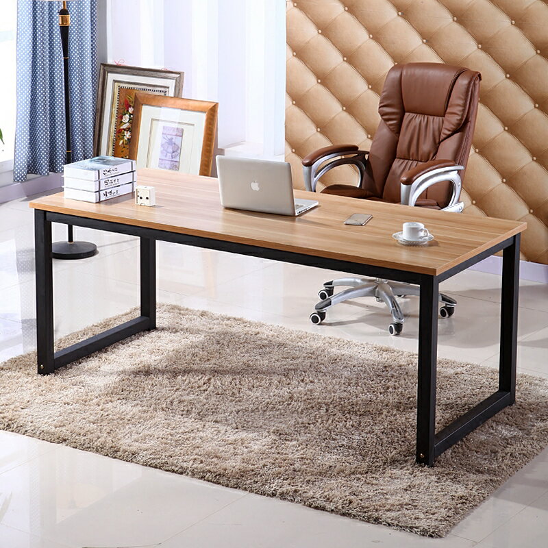 簡易電腦桌鋼木書桌簡約現代雙人經濟型辦公桌子臺式桌家用寫字臺
