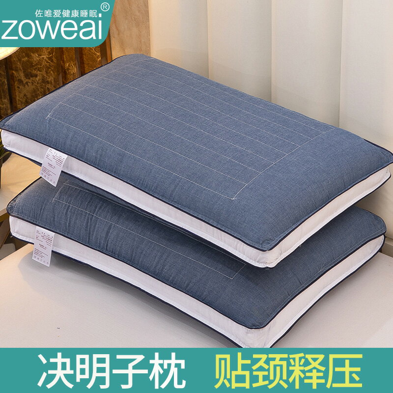 決明子枕頭夏季護頸椎助睡眠枕芯單人一對家用單個宿舍硬整頭男