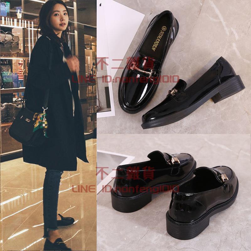 軟皮小皮鞋女百搭防滑平底單鞋樂福鞋懶人豆豆鞋子【不二雜貨】