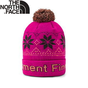 【The North Face 童 保暖圖騰毛帽《桃紅》】7WG6/防寒/登山/保暖帽/毛線帽/戶外