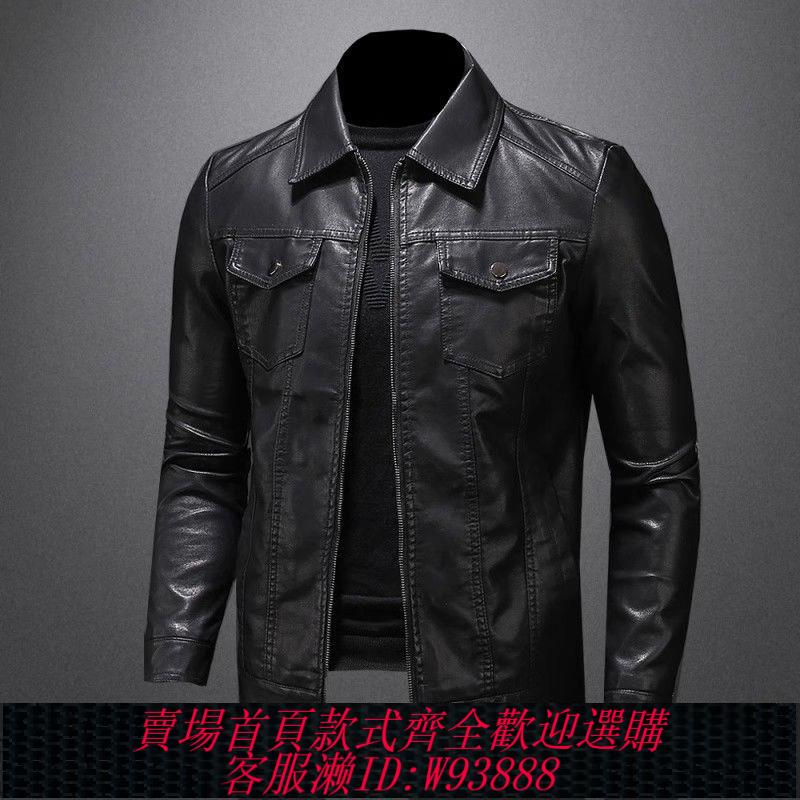【買它！流行男裝】漫威毒液歐美翻領皮衣男機車帥氣秋季新款派克