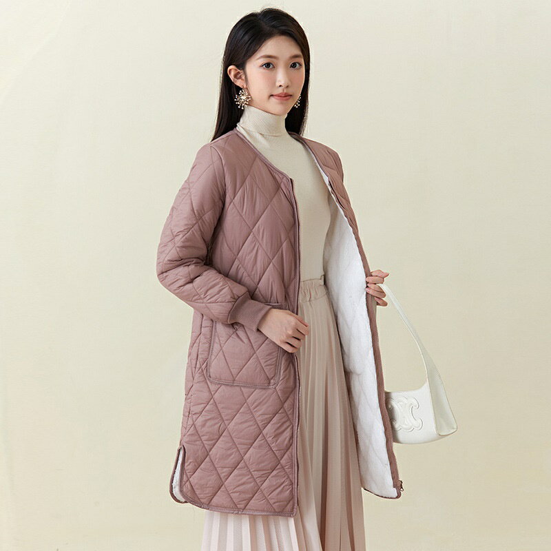 【巴黎精品】現貨+預購 鋪棉外套休閒夾克-中長版加絨棉衣純色女外套3色a1hp36