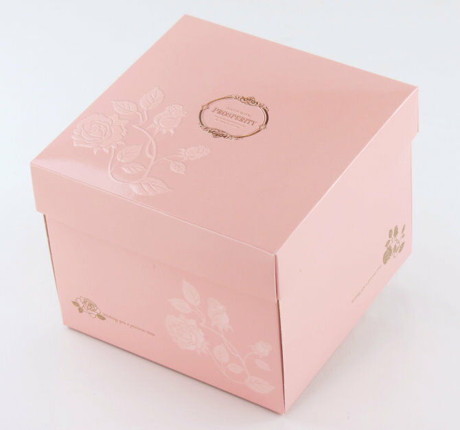 [基本量]方型盒６號.優雅歐風粉紅色 / 200個