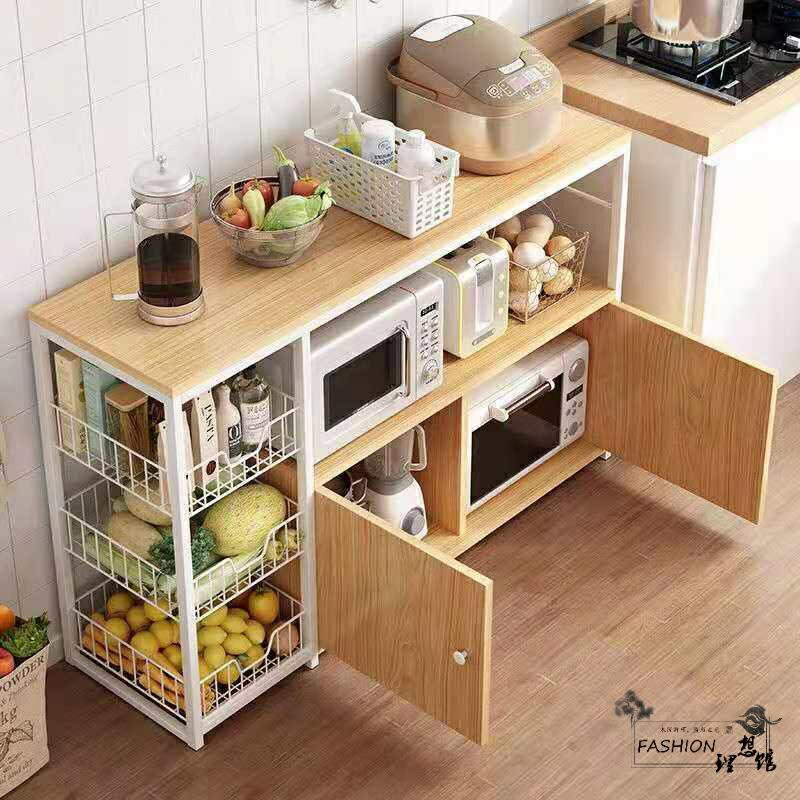廚房架子置物櫃 碗櫃 簡易收納櫃 家用儲物櫃 菜籃子 餐邊櫃 擱板置物架