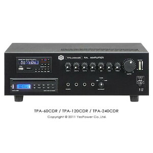 TPA-60CDR SHOW 60W擴大機/USB/SD卡/MP3錄放音及單片吸入式CD機