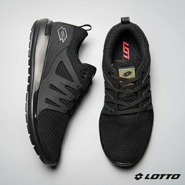【巷子屋】義大利第一品牌-LOTTO樂得 男款CITYRIDE 潮流跑鞋 [5910] 黑