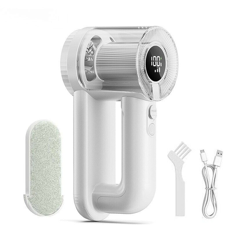 [現貨] 車載自動空氣淨化器 USB 桌面 Mini2 合 1 絨毛去除器帶數顯電動衣服絨毛修剪器 USB 供電充電便攜