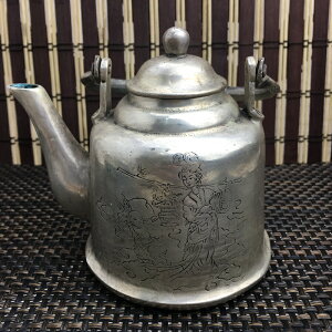 古玩白銅鍍銀仿古銅器酒壺茶壺造型獨特工藝精湛送禮家居裝飾擺件