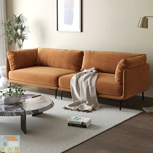 侘寂風布藝沙發現代簡約客廳小戶型三人位輕奢意式極簡羽絨沙發