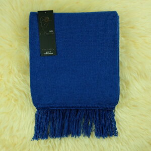紐西蘭100%純羊毛圍巾*素面寶藍色(美麗諾Merino)