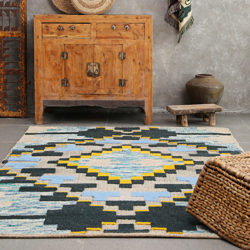 清倉地毯印度進口手工羊毛毯編織現代簡約ins客廳茶幾毯臥室床邊