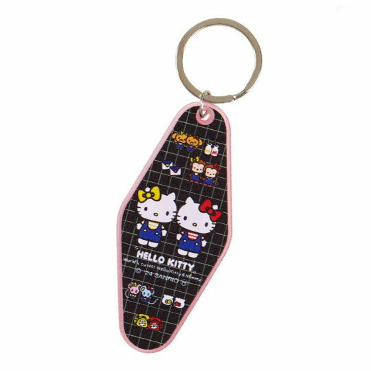 asdfkitty*KITTY 50週年紀念 復古吊牌鑰匙圈-雙胞胎-吊飾 掛飾-日本正版商品
