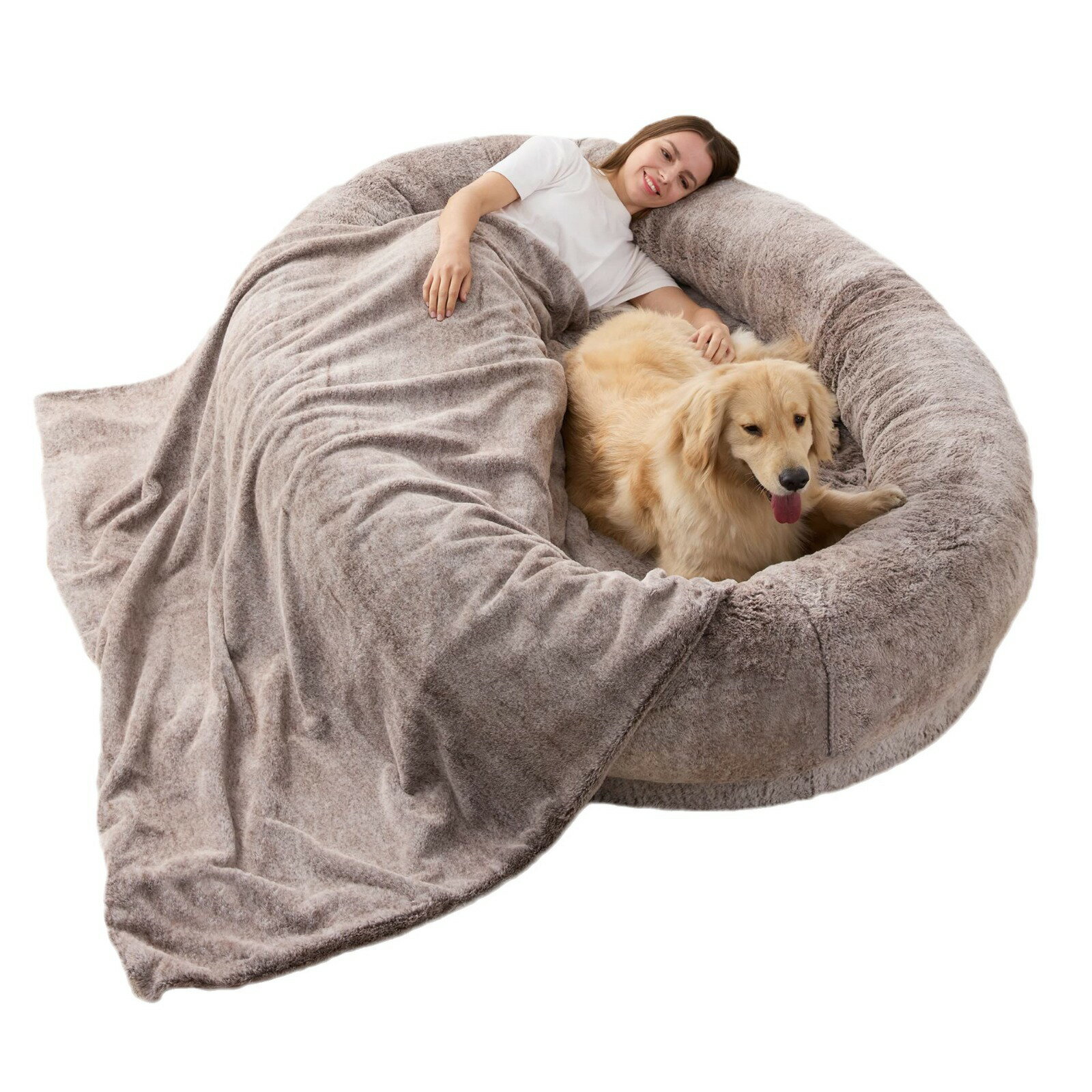 Human Dog Bed 大型人類狗床短毛絨人狗窩 冬天保暖可拆洗大狗床
