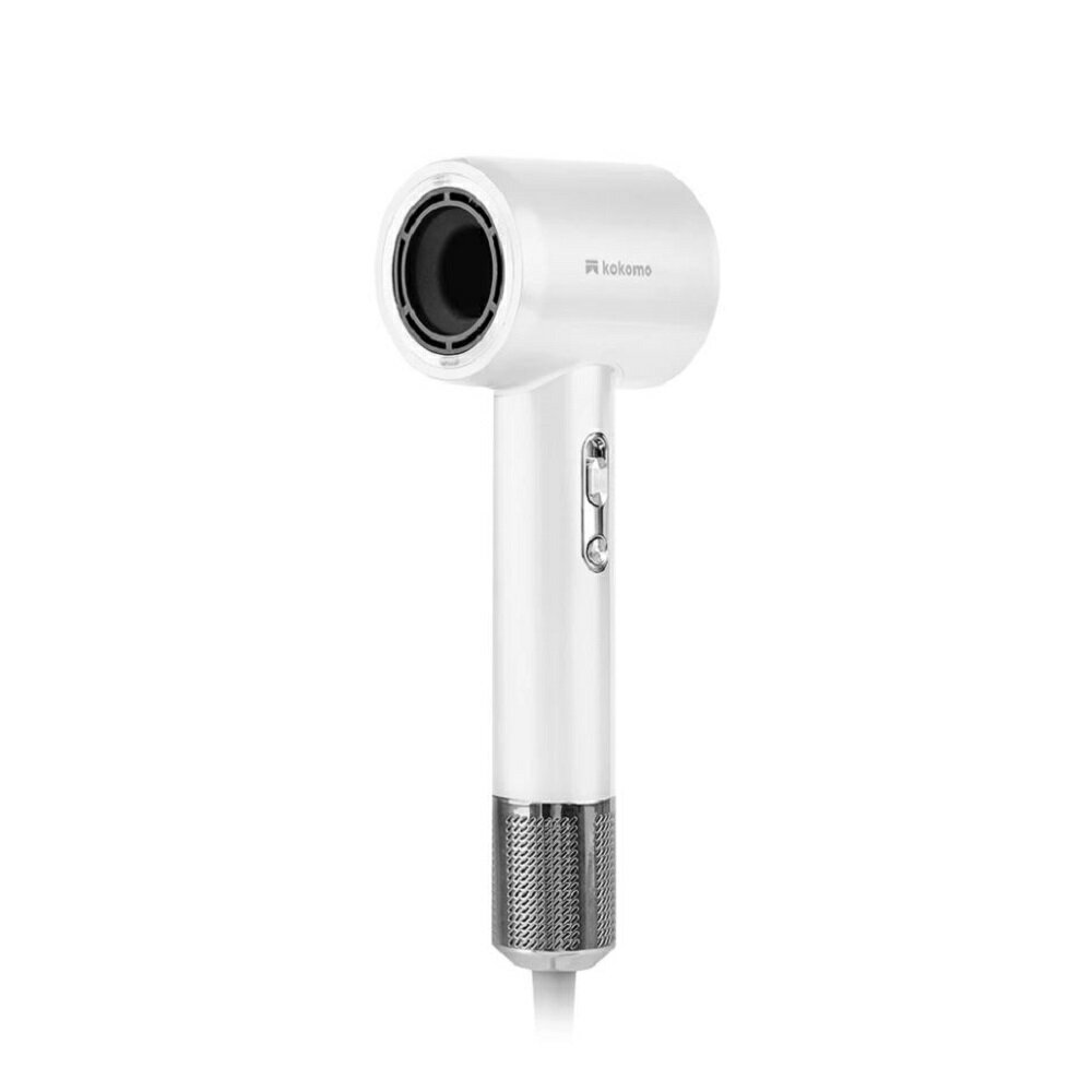 【兩入超值組+贈PLAY BOY法蘭絨毯】kokomo 風飛飛・日本負離子高速吹風機 智能溫控 強風集中速乾 護髮保濕 灰銀色 / 珍珠白 KO-IH2335 3