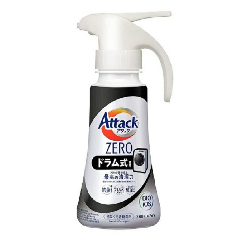 KAO Attack ZERO 超濃縮洗衣精-單手按壓式(黑色/滾筒式洗衣機適用380g) [大買家]