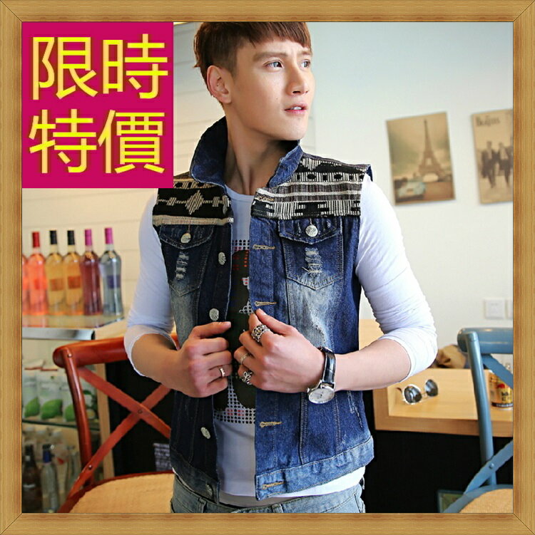 牛仔背心 單寧馬甲-水洗百搭經典男背心外套55i45【獨家進口】【米蘭精品】
