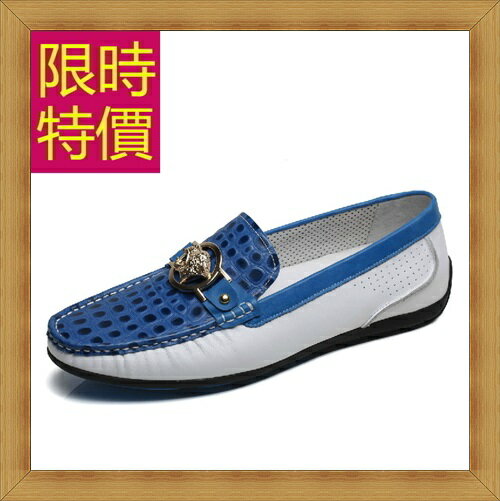 真皮休閒鞋 皮鞋-時尚平底懶人男鞋子59b30【獨家進口】【米蘭精品】