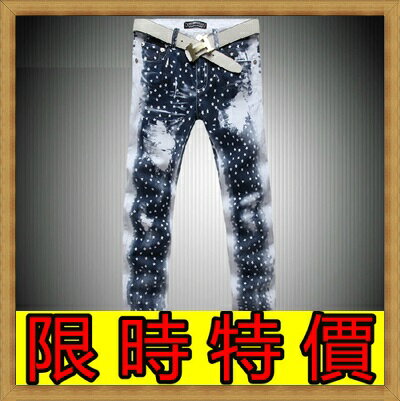 牛仔褲 單寧長褲-直筒個性男褲子1色59i22【獨家進口】【米蘭精品】