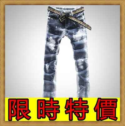 牛仔褲 單寧長褲-直筒個性男褲子1色59i23【獨家進口】【米蘭精品】