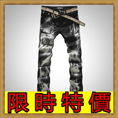 牛仔褲 單寧長褲-直筒個性男褲子1色59i24【獨家進口】【米蘭精品】