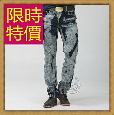 牛仔褲 單寧長褲-直筒個性男褲子1色59i27【獨家進口】【米蘭精品】